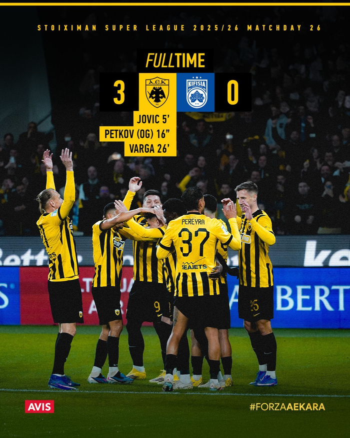 约维奇点球破门率队取胜 希腊超雅典AEK主场零封